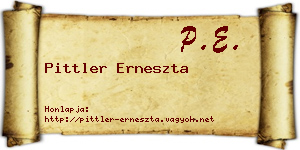 Pittler Erneszta névjegykártya